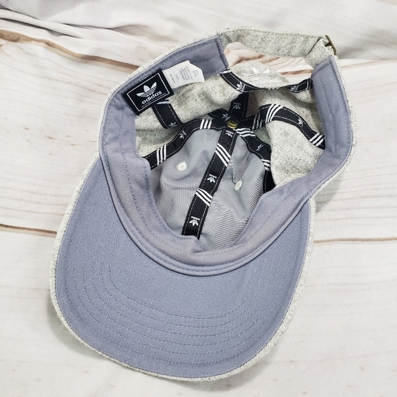 Adidas Relaxed Wool Blend Strapback Hat Gray White Embroidered - Picture 8 of 12